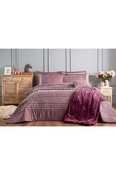 Özdilek Naturel Deco Rose Çift Kişilik Battaniyeli Nevresim Takımı Gelin Çeyi...