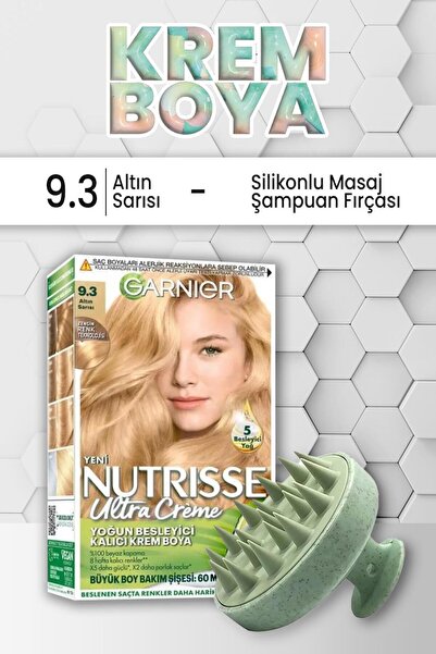 Garnier Nutrisse Besleyici Kalıcı Krem Saç Boyası 9.3 Altın Sarısı ve Şampuan...