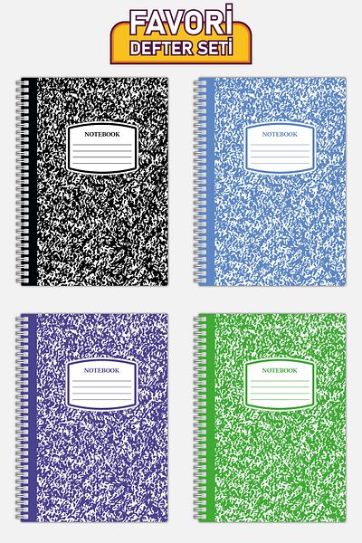 Copyrite Lined 4-Piece Notebook Set (21 X 14.8 cm 70 sheets) School, Work, Planning Notebook Set