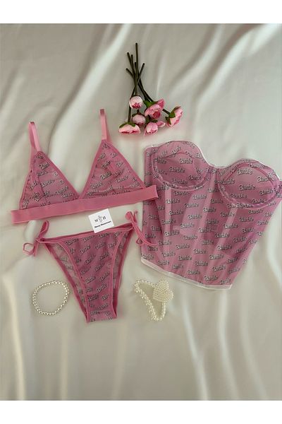 MH Moony Homewears مرحبا باربي مجموعة الملابس الداخلية الثلاثية
