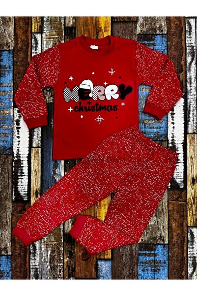 Esterella Kız-erkek unisex çocuk yeni yıl temalı pijama takımı/ noel christmas yılbaşı temalı eşofman takımı
