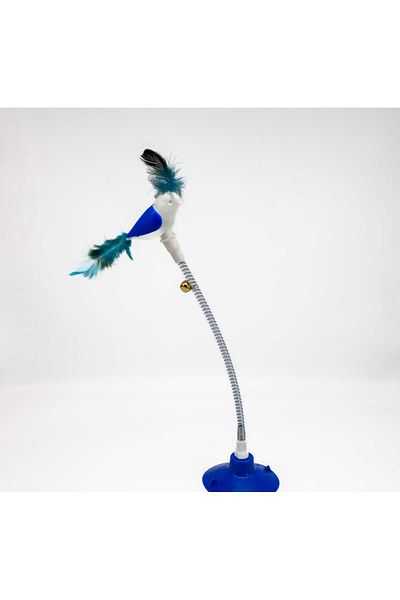 TİNEKE SPRINGED BIRD CAT TOY with Suction Cup BLUE 1 PIECE