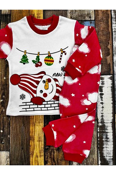 Esterella Girl-boy unisex children's new year themed pajama set / Christmas themed pajama set