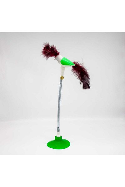 TİNEKE SPRING BIRD CAT TOY with Suction Cup GREEN 1 PIECE