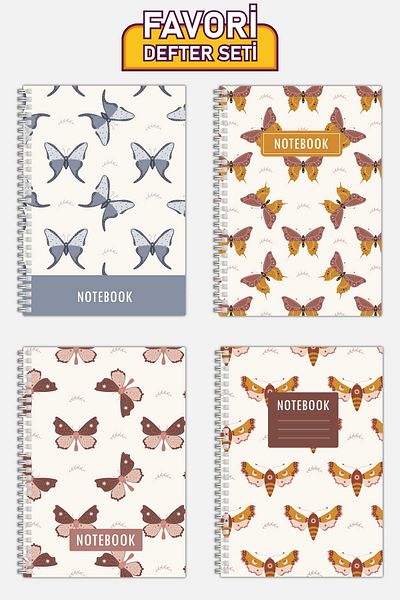 Copyrite Lined 4-Piece Notebook Set (21 X 14.8 cm 70 sheets) School, Work, Planning Notebook Set