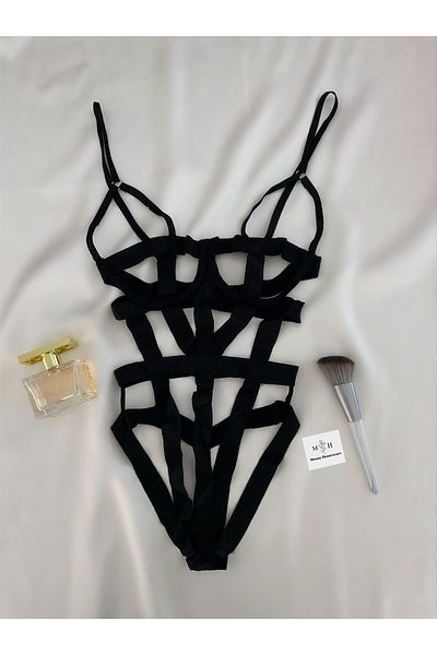 MH Moony Homewears Μαύρη ριγέ φανταχτερή φόρμα