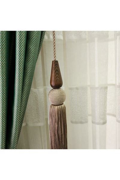 Akcan Mink Color Walnut Wooden Drop Curtain Pendant Lamp