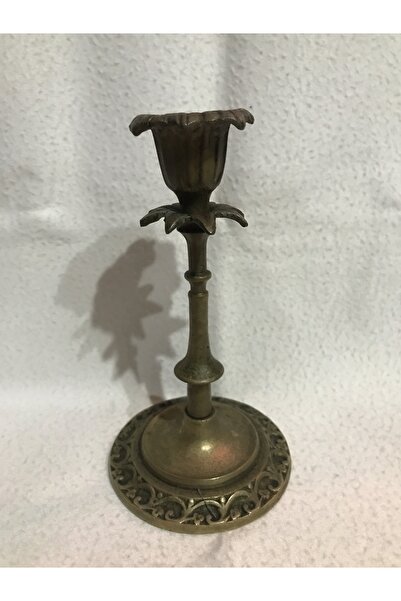 tayfuntufan antika koleksiyon pirinç şamdan 14,5 cm boyunda