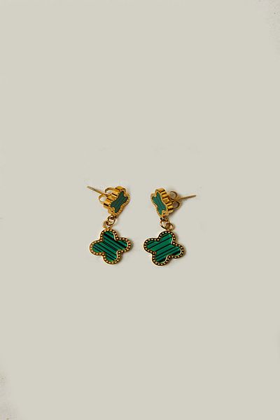 Bianco Lucci Women's Accessory Steel Clover Earrings