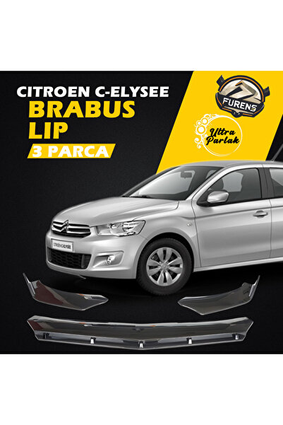 Furens Citroen C Elysee 2012-2019 Uyumlu Brabus Ön Lip 3 Parça Kanatlı Lip