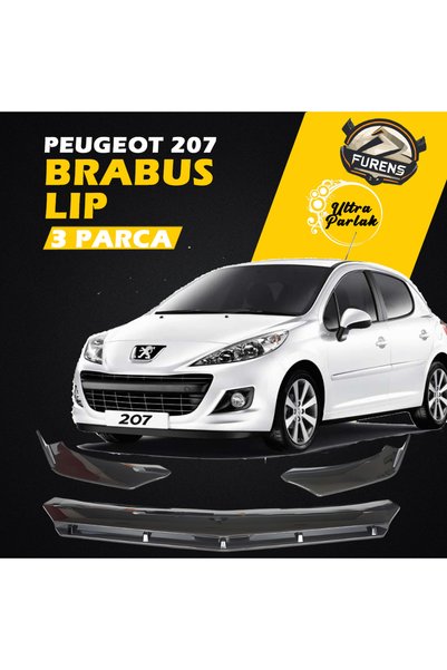 Furens Peugeot 207 2006 - 2012 Uyumlu Brabus Ön Lip 3 Parça Kanatlı Lip