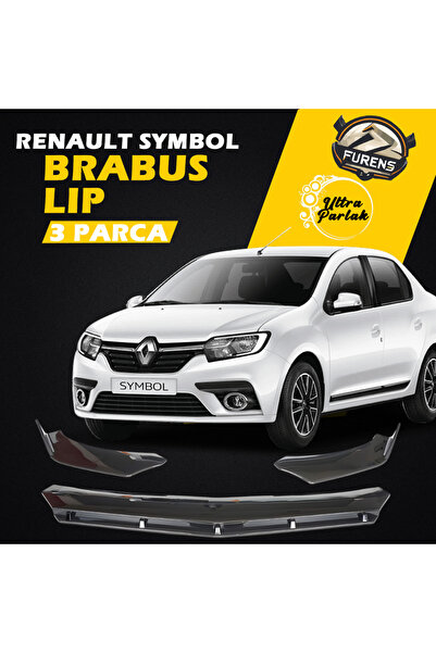 Furens Renault Symbol 2013-2020 Uyumlu Brabus Ön Lip 3 Parça Kanatlı Lip