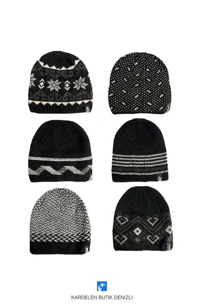 Kardelen Butik Denizli Зручна і тепла, без складок, з візерунком, зрізана шапка (для жінок і чоловіків)