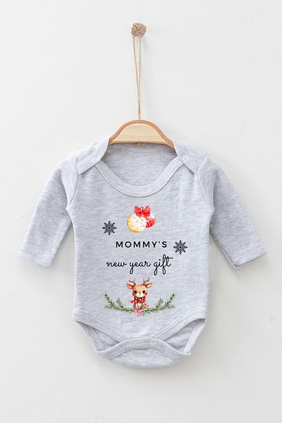 ADABEBEK بدلة أطفال بأكمام طويلة من القطن 100% من Momy New Year