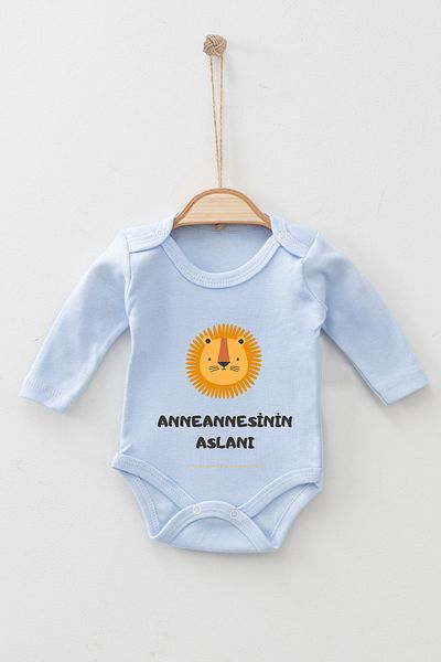 ADABEBEK 100% Cotton Organic Grandmother's Lion Long Sleeve Bodysuit Baby Bodysuit