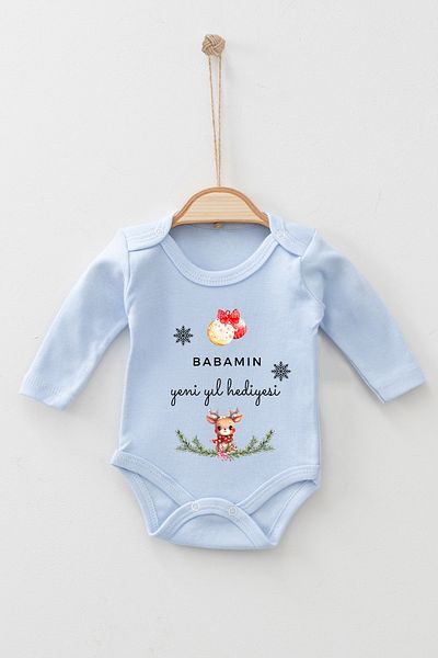 ADABEBEK 100% Cotton My Father's New Year's Gift Long Sleeve Bodysuit Baby Bodysuit