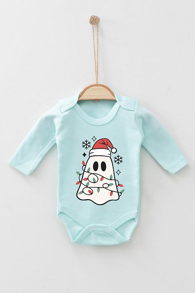 ADABEBEK 100% Cotton Snowman Christmas Long Sleeve Bodysuit Baby Bodysuit