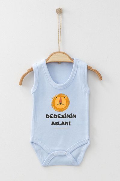 ADABEBEK 100% Cotton Organic Grandfather's Lion Strappy Bodysuit Baby Bodysuit