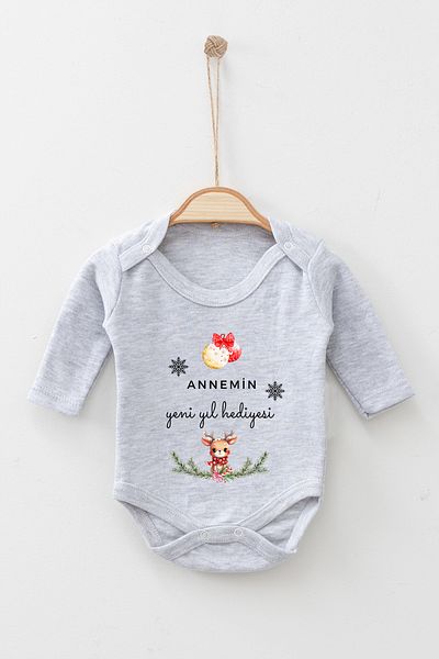 ADABEBEK 100% Cotton Mother's New Year's Gift Long Sleeve Bodysuit Baby Bodysuit