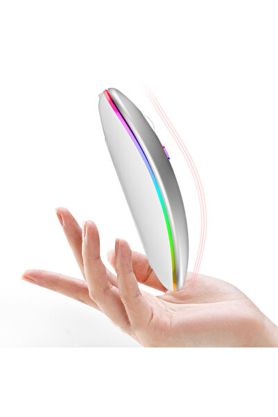 Reidan Pilli Beyaz Mouse fare usb alıcılı kablosuz laptop bilgisayar mouse faresi Rgb led ışıklı
