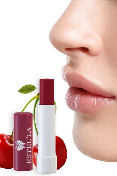 Estella Intensive Care Cream for Dry and Chapped Lips, Protection and Repair, Brightening, Moisturizing Cherry