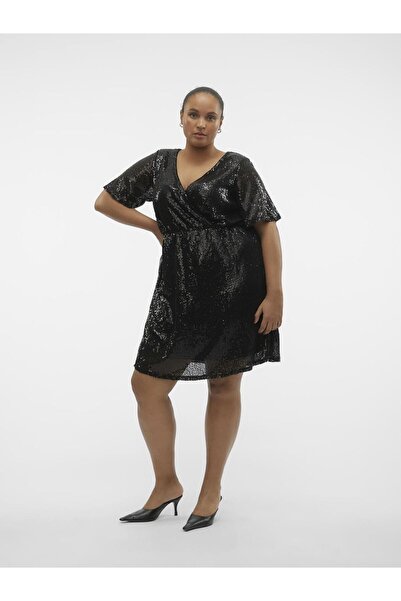 Veromoda Curve Party-Kleid VMCKAJE 2/4 SHORT DRESS JRS CUR