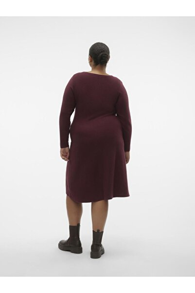 Veromoda Curve Strickkleid VMCNANCY LS BOATNECK DRESS GA EXC CUR