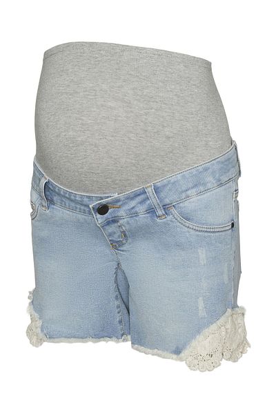 Mama Licious Shorts MLCASIS HÄKELNDE DENIM-SHORTS