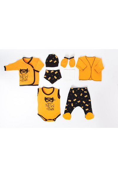 Bubito Batman Patterned Newborn 8-Piece Baby Hospital Discharge Set 8 Pieces