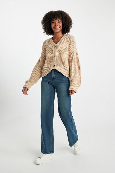 DeFacto Regular Fit V-Neck Knitwear Cardigan