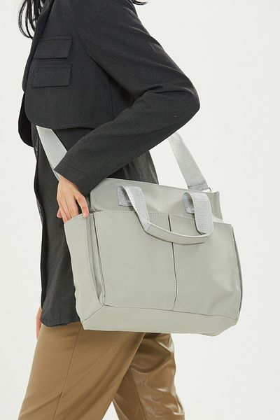 minebag Geantă crossbody pentru femei Venice Shopper cu mai mulți ochi, gri