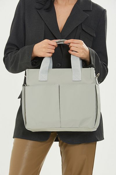 minebag Geantă crossbody pentru femei Venice Shopper cu mai mulți ochi, gri