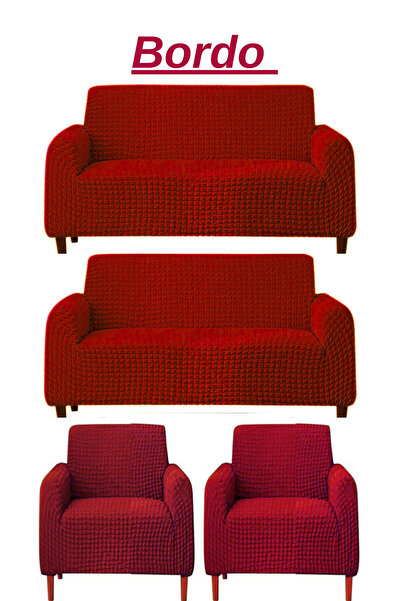 Genel Markalar 3+3+1+1 Bürümcük Koltuk takımı Örtüsü. Boydan Eteksiz Streç Es...