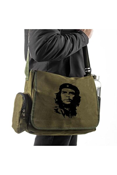 Touz Moda Unisex zelena torba za poruke sa printom Če Gevare