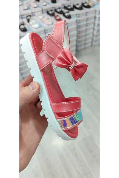 Sare Çocuk Giyim Girl's Orthopedic Pomegranate Flower Sandals (Take One Size Bigger)