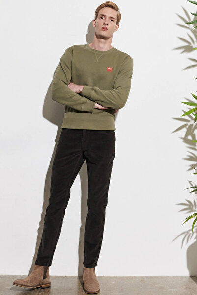 WRANGLER Ανδρικό παντελόνι από βαμβακερό βελούδο Texas Normal Waist εφαρμοστό Stretch Velvet Pants