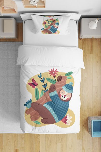 ZANOY Baby Sleeping Set with Silicone Quilt - sloth BNT2024-17