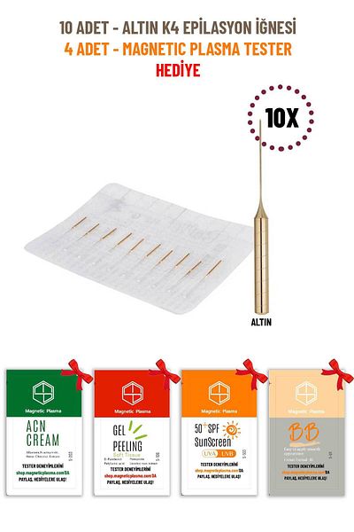 Cesa 10 Pieces K4 Gold Hair Removal Needle Original K4 Gold - Gift