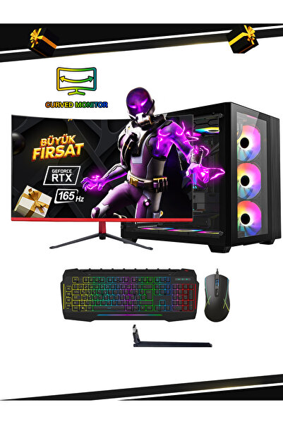 RAMTECH BİLGİSAYAR FF VİCTORY R550PLUS RYZEN 5 5600 32RAM 1TB SSD RTX5060 23,6"CURVED MONİTÖRLÜ OYUNCU PC