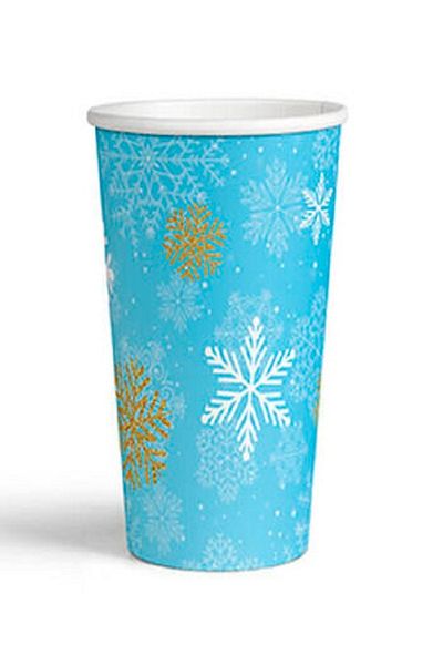 Kazanabil 8 PACK SNOWFLAKE THEMED CARDBOARD CUPS