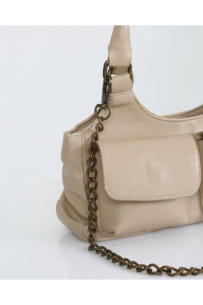 DERKON Mony Pocket Shoulder Bag Cream