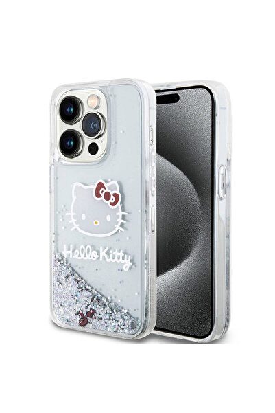 Hello Kitty iPhone 15 Pro Uyumlu Kılıf Hello Kitty  Lisanslı İkonik Sıvılı Gl...