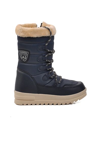 WALKWAY Wlkwy-Yuja-F Navy Blue Παιδικές μπότες χιονιού με εσωτερική γούνα