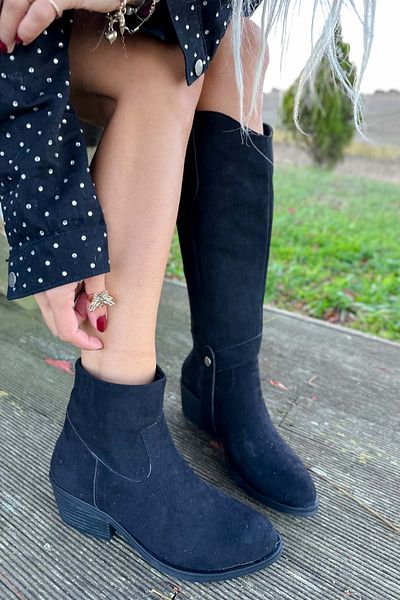 Shoebutik Μπότες Cosmo Black Suede
