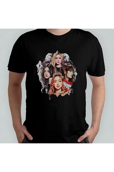 Pixxa Μοντέλο T-Shirt Blackpink 100% Cotton Crew Neck - 9