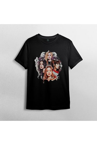 Pixxa Μοντέλο T-Shirt Blackpink 100% Cotton Crew Neck - 9