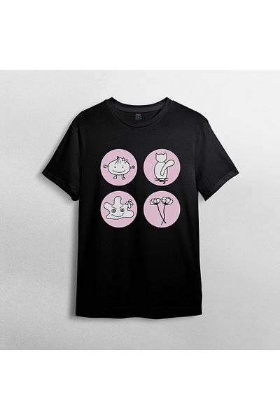 Pixxa Model de tricou Blackpink 100% bumbac cu decolteu - 8