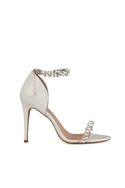 BETTY & SAM TİMONA EKRU HAKİKİ DERİ TAŞLI ABİYE AYAKKABI