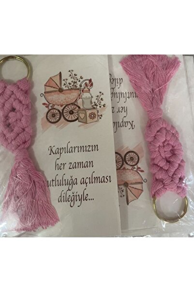 Vipfoni Card Macrame Gift Keychain with Baby, Child Concept 10 Pieces