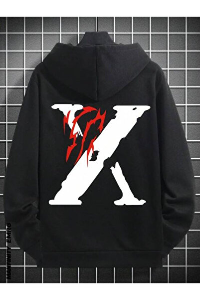 JDM X Спеціальний дизайн Регулярний крій Капюшон з принтом спереду та ззаду Світшот з капюшоном